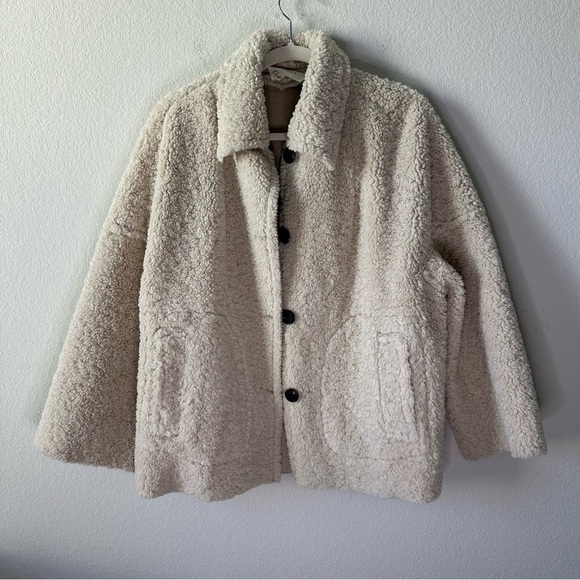 The Great The Cropped Plush Car Coat in Malt SZ 2, M - Picture 3 of 10